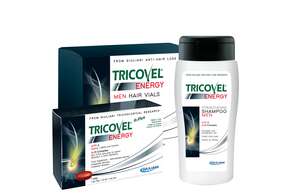 Sie sehen eine Packung Tricovel Energy Men Tabletten, Produktbild: 01 Tricovel Energy Men Tabletten, A-Nr.: 5204368 - 01