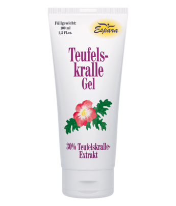 Sie sehen eine Packung Espara Teufelskralle Gel mit erwärmenden Wirkstoffen, Produktbild: 01 Espara Teufelskralle Gel mit erwärmenden Wirkstoffen, A-Nr.: 2373662 - 01