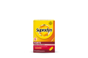 Sie sehen eine Packung Supradyn® FORTE Filmtabletten, Produktbild: 01 Supradyn® FORTE Filmtabletten, A-Nr.: 4332443 - 01