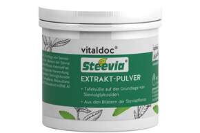 Sie sehen eine Packung vitaldoc® Steevia EXTRAKT-PULVER, Produktbild: 01 vitaldoc® Steevia EXTRAKT-PULVER, A-Nr.: 5619767 - 01
