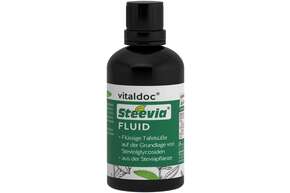 Sie sehen eine Packung vitaldoc® Steevia FLUID, Produktbild: 01 vitaldoc® Steevia FLUID, A-Nr.: 5619804 - 01