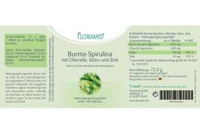 Sie sehen eine Packung Floramed Burma-Spirulina mit Chlorella, Selen und Zink, Produktbild: 01 Floramed Burma-Spirulina mit Chlorella, Selen und Zink, A-Nr.: 4390067 - 01