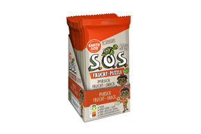 Sie sehen eine Packung S.O.S. Frucht-Puzzle Pfirsich - Display 20 Stk., Produktbild: 01 S.O.S. Frucht-Puzzle Pfirsich - Display 20 Stk., A-Nr.: 5684115 - 01