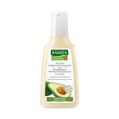Sie sehen eine Packung RAUSCH Avocado FARBSCHUTZ-SHAMPOO, Produktbild: 01 RAUSCH Avocado FARBSCHUTZ-SHAMPOO, A-Nr.: 2155793 - 01