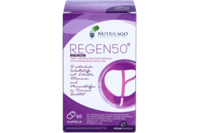 Sie sehen eine Packung REGEN50 STRONG NUTRILAGO KAPSELN ( 60 ST), Produktbild: 01 REGEN50 STRONG NUTRILAGO KAPSELN ( 60 ST), A-Nr.: 5814747 - 01