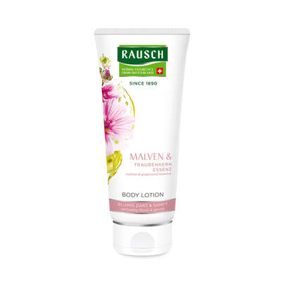 Sie sehen eine Packung RAUSCH Malven BODY LOTION, Produktbild: 01 RAUSCH Malven BODY LOTION, A-Nr.: 4948486 - 01
