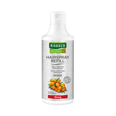 Sie sehen eine Packung RAUSCH HAIRSPRAY REFILL Strong Non-Aerosol, Produktbild: 01 RAUSCH HAIRSPRAY REFILL Strong Non-Aerosol, A-Nr.: 4593215 - 01