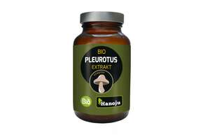Sie sehen eine Packung Bio Pleurotus Extrakt Kapseln Hanoju, Produktbild: 01 Bio Pleurotus Extrakt Kapseln Hanoju, A-Nr.: 4256251 - 01