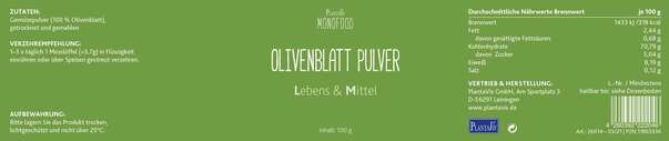 Olivenblatt Pulver 100g, A-Nr.: 4546807 - 02