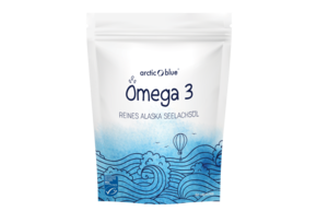 Sie sehen eine Packung Arctic Blue OMEGA 3 SEELACHSOEL KPS ARB 60ST, Produktbild: 01 Arctic Blue OMEGA 3 SEELACHSOEL KPS ARB 60ST, A-Nr.: 5450601 - 01