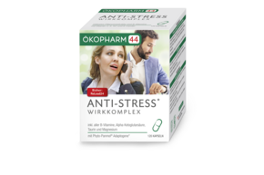 Sie sehen eine Packung Ökopharm44® Anti-Stress Wirkkomplex Kapseln 120 ST, Produktbild: 01 Ökopharm44® Anti-Stress Wirkkomplex Kapseln 120 ST, A-Nr.: 3878565 - 01