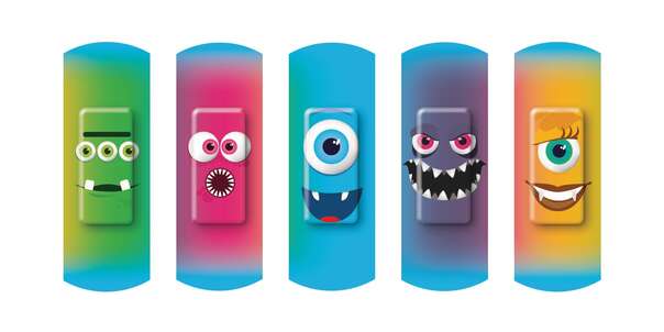 Nexcare™ Kinderpflaster Happy Kids Monster, assortiert, 20/Packung, A-Nr.: 4828813 - 02