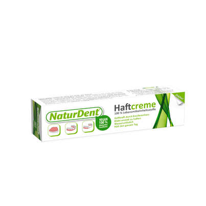 Sie sehen eine Packung NaturDent Haftcreme 40g, Produktbild: 01 NaturDent Haftcreme 40g, A-Nr.: 4275231 - 01
