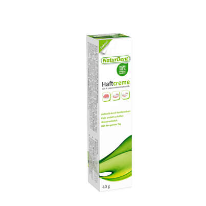 Sie sehen eine Packung NaturDent Haftcreme 40g, Produktbild: 02 NaturDent Haftcreme 40g, A-Nr.: 4275231 - 02