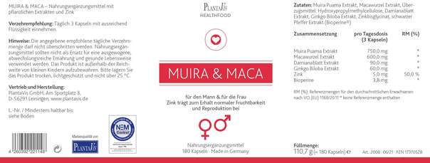 Muira &amp; Maca Kapseln, A-Nr.: 5606374 - 02