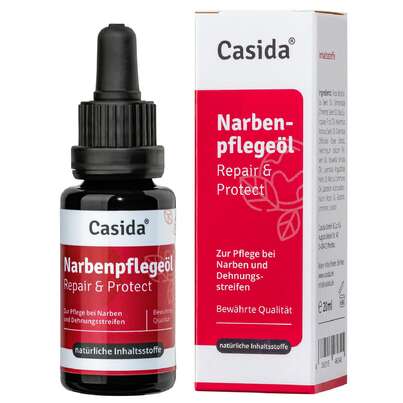 Sie sehen eine Packung Narbenpflegeöl Repair & Protect, Produktbild: 01 Narbenpflegeöl Repair & Protect, A-Nr.: 4250225 - 01