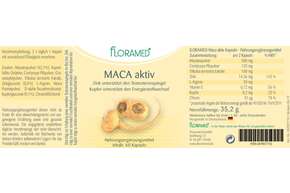 Sie sehen eine Packung Floramed Maca aktiv, Produktbild: 01 Floramed Maca aktiv, A-Nr.: 4390268 - 01