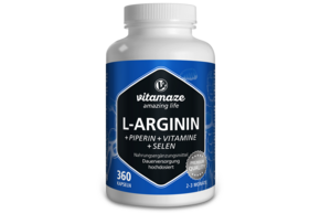 Sie sehen eine Packung Vitamaze L-Arginin 750mg hochdosiert +Piperin u. Vitamine, Produktbild: 01 Vitamaze L-Arginin 750mg hochdosiert +Piperin u. Vitamine, A-Nr.: 5179481 - 01