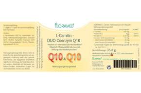Sie sehen eine Packung Floramed L-Carnitin - DUO Coenzym Q10, Produktbild: 01 Floramed L-Carnitin - DUO Coenzym Q10, A-Nr.: 4390239 - 01
