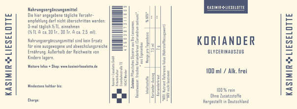 Kasimir und Lieselotte Koriander Liquid alkoholfrei, A-Nr.: 5176867 - 03