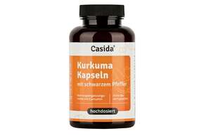Sie sehen eine Packung Casida Kurkuma Kapseln mit schwarzem Pfeffer, Produktbild: 01 Casida Kurkuma Kapseln mit schwarzem Pfeffer, A-Nr.: 5338991 - 01