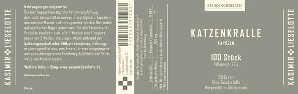 Kasimir und Lieselotte – Katzenkralle Kapseln 100 Stück, A-Nr.: 5177157 - 03