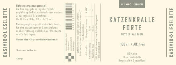 Kasimir und Lieselotte Katzenkralle Liquid alkoholfrei, A-Nr.: 5176844 - 03