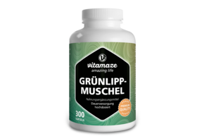 Sie sehen eine Packung Vitamaze Grünlippmuschel 500mg hochdosiert, Produktbild: 01 Vitamaze Grünlippmuschel 500mg hochdosiert, A-Nr.: 5179529 - 01