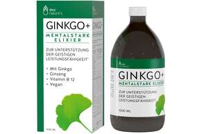 Sie sehen eine Packung doc nature’s Ginkgo + Mentalstark Elixier, Produktbild: 01 doc nature’s Ginkgo + Mentalstark Elixier, A-Nr.: 5286107 - 01