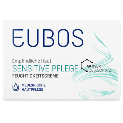 Sie sehen eine Packung Eubos Sensitiv Feuchtigkeitscreme, Produktbild: 03 Eubos Sensitiv Feuchtigkeitscreme, A-Nr.: 2168005 - 03