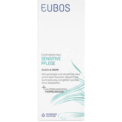 Sie sehen eine Packung Eubos Sensitiv Dusch und Creme 200ml, Produktbild: 02 Eubos Sensitiv Dusch und Creme 200ml, A-Nr.: 1733259 - 02