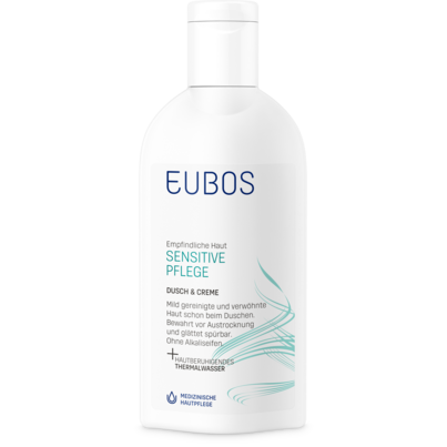 Sie sehen eine Packung Eubos Sensitiv Dusch und Creme 200ml, Produktbild: 05 Eubos Sensitiv Dusch und Creme 200ml, A-Nr.: 1733259 - 05