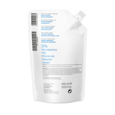 Sie sehen eine Packung Eubos Hautbalsam F NF 400 ml, Produktbild: 01 Eubos Hautbalsam F NF 400 ml, A-Nr.: 1733265 - 01