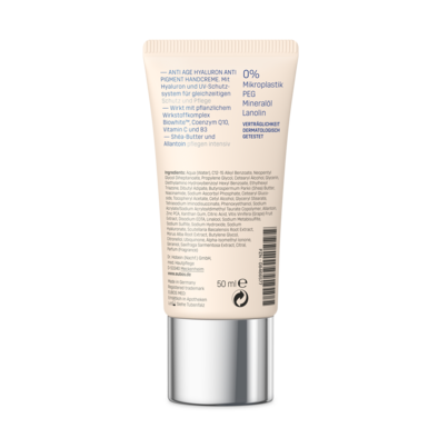 Sie sehen eine Packung Eubos Hyaluron Handcreme LSF 15 50ml, Produktbild: 01 Eubos Hyaluron Handcreme LSF 15 50ml, A-Nr.: 4006904 - 01