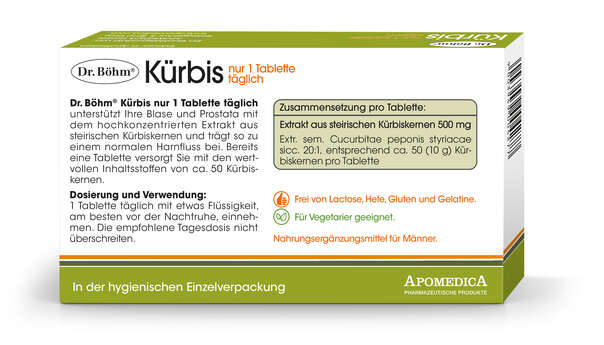 Dr. Böhm Kürbis nur 1 Tablette täglich, A-Nr.: 1609022 - 03