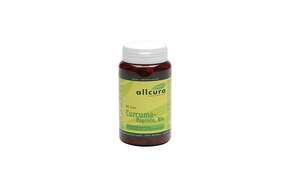 Sie sehen eine Packung Allcura CURCUMA BIO 600MG KAPSELN, Produktbild: 01 Allcura CURCUMA BIO 600MG KAPSELN, A-Nr.: 4178284 - 01