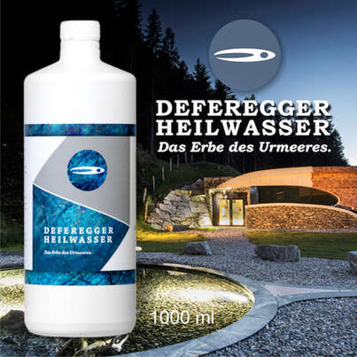 Sie sehen eine Packung DEFEREGGEN HEILWASSER PET-FLASCHE 1000 ML, Produktbild: 02 DEFEREGGEN HEILWASSER PET-FLASCHE 1000 ML, A-Nr.: 4244354 - 02