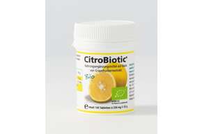 Sie sehen eine Packung Citrobiotic Grapefruitkernextrakt Tabletten 100 Stück, Produktbild: 01 Citrobiotic Grapefruitkernextrakt Tabletten 100 Stück, A-Nr.: 2218855 - 01