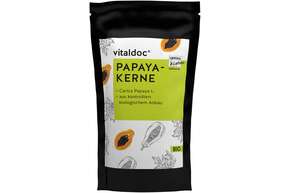 Sie sehen eine Packung vitaldoc® BIO Papaya-Kerne, Produktbild: 01 vitaldoc® BIO Papaya-Kerne, A-Nr.: 5619336 - 01