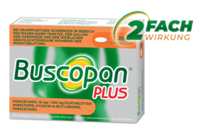 Buscopan® plus Paracetamol 10 mg/ 500 mg Filmtabletten, A-Nr.: 3904096 - 01