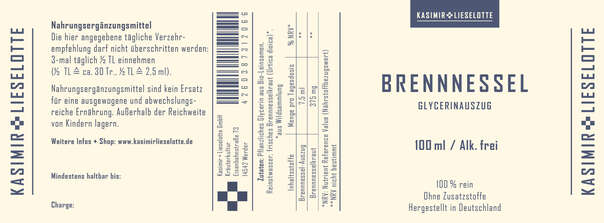 Kasimir und Lieselotte Brennnessel Liquid alkoholfrei, A-Nr.: 5176910 - 03