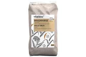 Sie sehen eine Packung vitaldoc® BIO Braunhirse, gemahlen, Produktbild: 01 vitaldoc® BIO Braunhirse, gemahlen, A-Nr.: 5619589 - 01