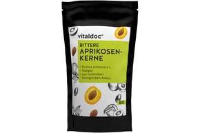Sie sehen eine Packung vitaldoc® BITTERE APRIKOSEN-KERNE BIO, Produktbild: 01 vitaldoc® BITTERE APRIKOSEN-KERNE BIO, A-Nr.: 5687088 - 01