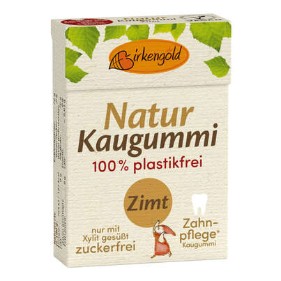 Sie sehen eine Packung Birkengold Kaugummi Zimt nat. Kaumasse, Produktbild: 02 Birkengold Kaugummi Zimt nat. Kaumasse, A-Nr.: 5160352 - 02