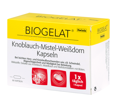 Biogelat Knoblauch-Mistel-Weißdorn Kapseln, A-Nr.: 3920669 - 01