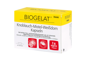 Biogelat Knoblauch-Mistel-Weißdorn Kapseln, A-Nr.: 3920669 - 01