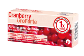 Sie sehen eine Packung BIOGELAT CRANBERRY UroForte-Filmtabletten, Produktbild: 01 BIOGELAT CRANBERRY UroForte-Filmtabletten, A-Nr.: 3269889 - 01