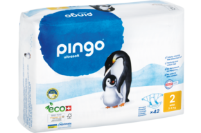 Sie sehen eine Packung Bio Windeln Mini 3-6kg Pinguin – Pingo Swiss, Produktbild: 01 Bio Windeln Mini 3-6kg Pinguin – Pingo Swiss, A-Nr.: 4559520 - 01