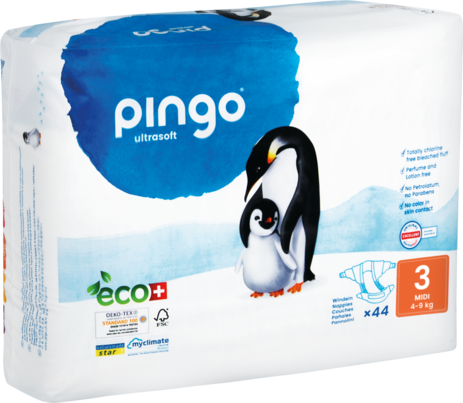 Bio Windeln Nr.3 Midi 4-9kg Pinguin – Pingo Swiss, A-Nr.: 4559543 - 01