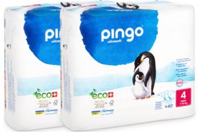 Sie sehen eine Packung Bio Windeln Maxi Jumbo 7-18kg Pinguin – Pingo Swiss, Produktbild: 01 Bio Windeln Maxi Jumbo 7-18kg Pinguin – Pingo Swiss, A-Nr.: 4559589 - 01